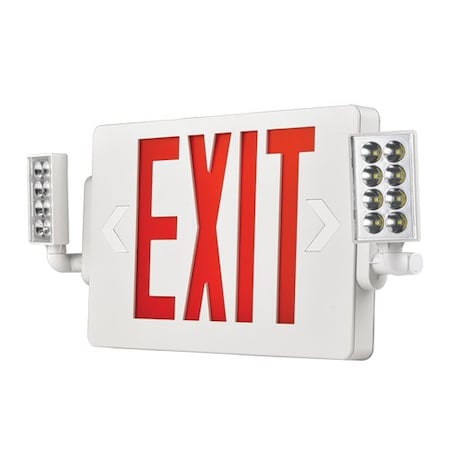 Portor Slim LED Exit Sign and Emergency Light Combo PT-EXL-C-SLM-RED